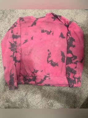 Tie-Dye Pink & Black Crewneck Sweatshirt